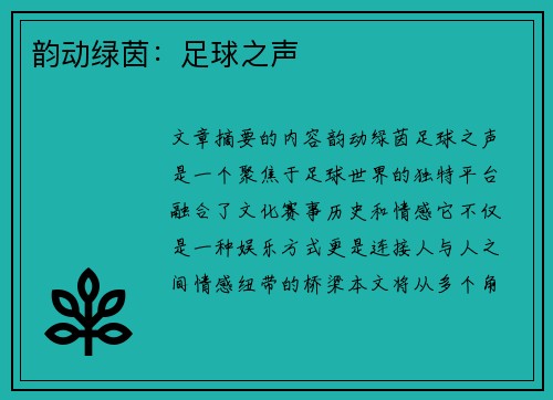 韵动绿茵：足球之声
